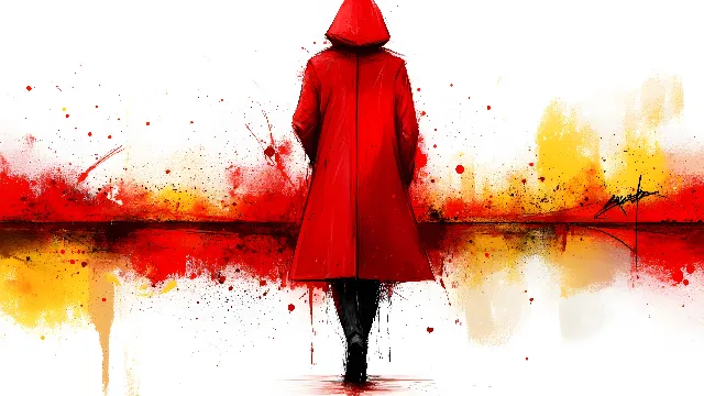 Red, Orange, Paint, Graphic design, Graphics, Umbrella