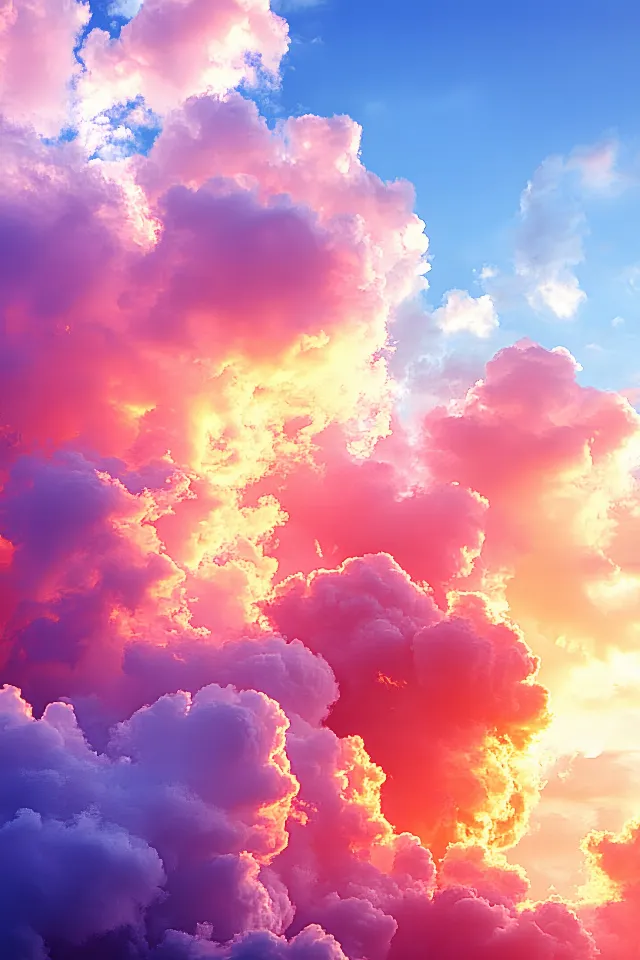 Blue, Cloud, Cumulus, Pink, Orange, Meteorological phenomenon, Dusk, Evening, Afterglow