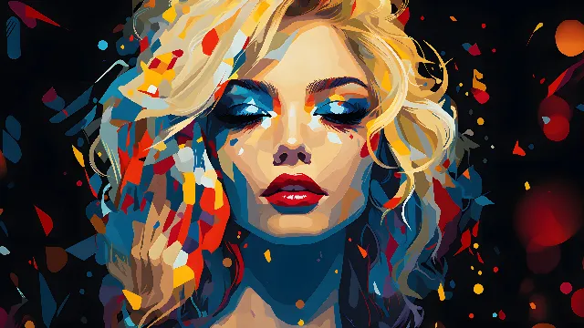 Paint, Art, Painting, Font, Illustration, Fictional character, Graphics, Electric blue, Drawing, Visual arts, Cg artwork, Graphic design, Eyelash, Modern art