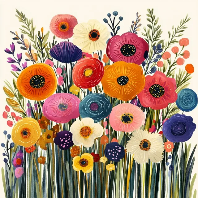 Flower, Yellow, Petal, Cut flowers, Floristry, Flowering plant, Flower bouquet, Floral design, Plant stem, Flower Arranging, Creative arts, Paint, Wildflower, Art Paint, Watercolor painting, Poppies, Oriental poppy, Vase, Modern art, Still life