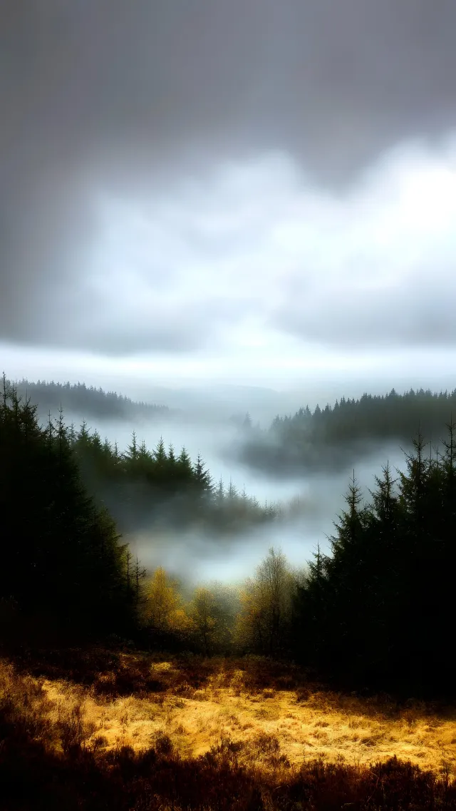 atmospheric phenomenon, Natural landscape, Cloud, Wilderness, Forest, Mist, Fog, Spruce-fir forests, Jungle, Tropical and subtropical coniferous forests, Larch, Conifers, Meteorological phenomenon, Old-growth forest, Evening, Haze, Pine family, Fir, Temperate broadleaf and mixed forest, Pine