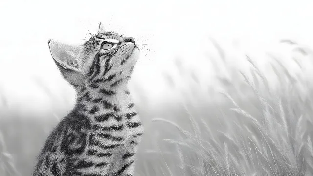 Cat, Felidae, Vertebrate, Felinae, Monochrome photography, Carnivores, Snout, Whiskers, Terrestrial animal, Fur, Grey, Black and white, Monochrome