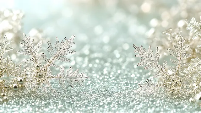 Winter, Silver, Natural material, Frost, Conifers, Snowflake, Glitter