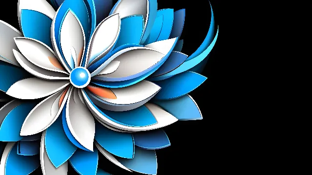 Blue, Flower, Petal, Purple, Graphics, Creative arts, Fractal art, Graphic design, Symmetry, Floral design, Motif