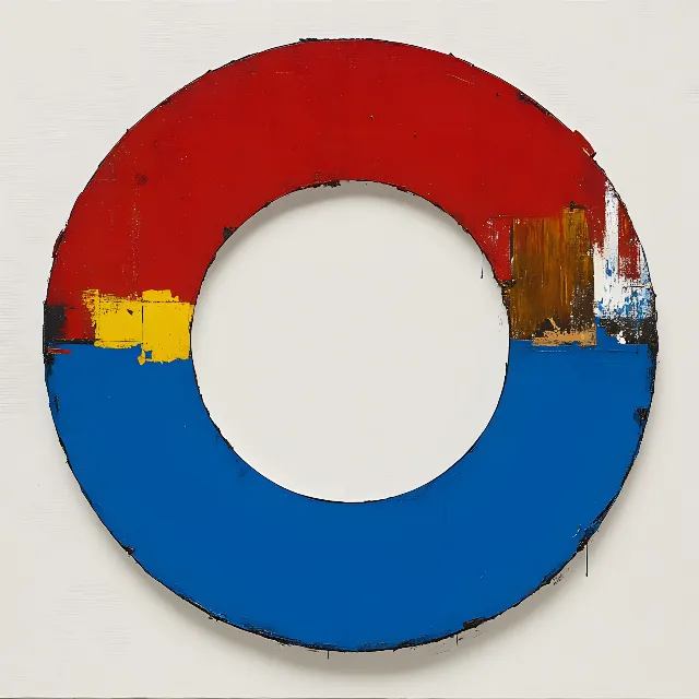 Blue, Red, Yellow, Orange, Symbol, Paint, Graphics, Lifebuoy, Modern art, Graphic design