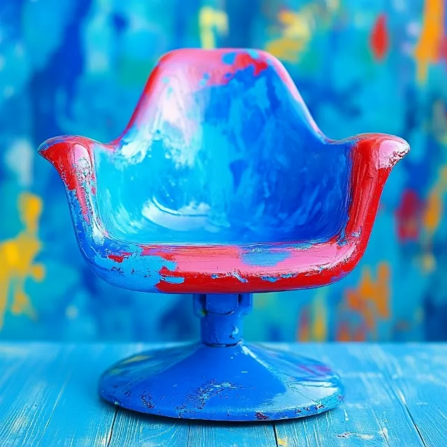 Blue, Paint, Plastic, Chair, Still life photography