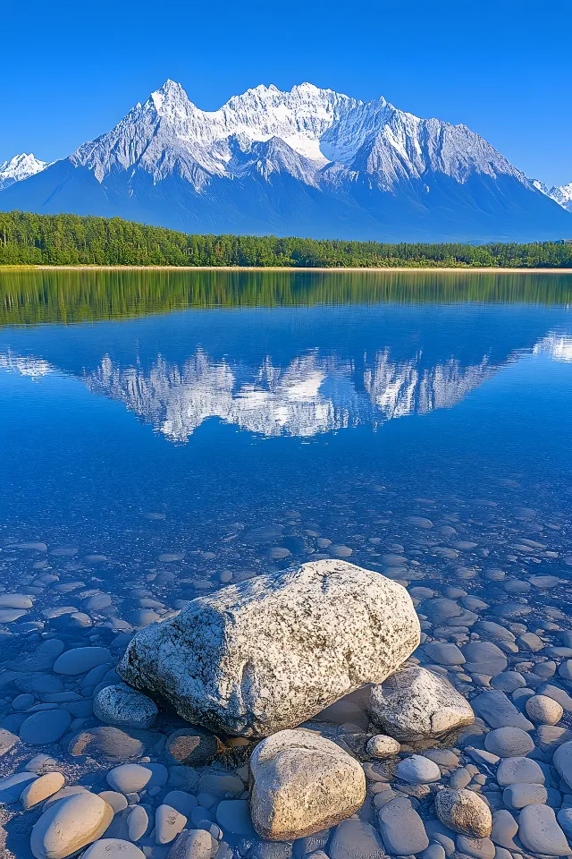 Blue, Water, Body of water, Mountainous landforms, Mountain, Natural landscape, Mountain range, Reflection, Landscape, Glacial landform, Lake, Wilderness, Bank, Ridge, Alps, Summit, Glacial lake, Valley, Mountain river, Hill station