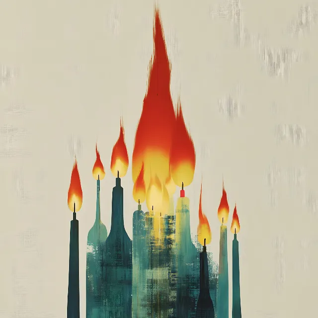 Orange, Tower, Spire, Cityscape, Skyline, Smoke, Graphics, Flame, Fire, Skyscraper, Graphic design