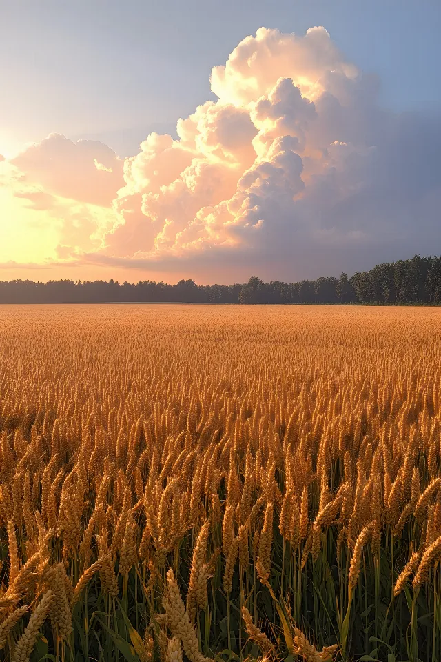 Agriculture, Cloud, Yellow, Field, Summer, Crop, Horizon, Plain, Plantation, Wheat, Evening, Dusk, Grasses, Sunlight, Sunset, Cumulus, Afterglow, Gluten, Farm, Paddy field