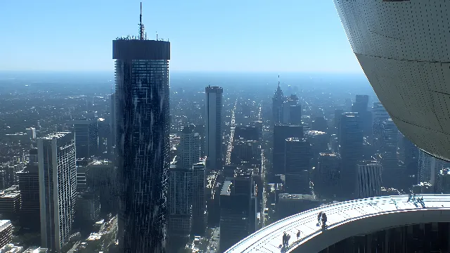 Skyscraper, Daytime, Urban area, City, High-rise building, Metropolitan area, Tower, Metropolis, Commercial building, Landmark, Cityscape, Condominium, Mixed-use, Headquarters, Skyline, Corporate headquarters, Bird's-eye view, Aerial photography