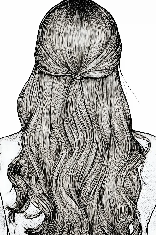 White, Line art, Drawing, Long hair, Sketch, Black and white, Illustration, Monochrome, Fashion illustration, Graphics