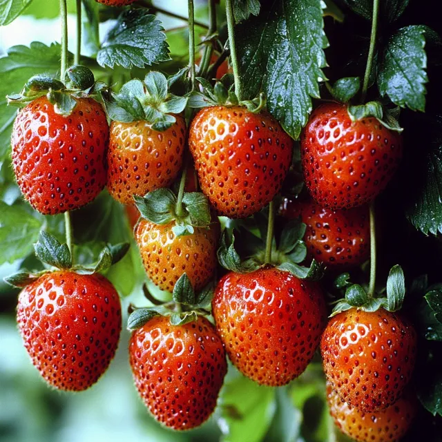 Fruit, Red, Green, Food, Produce, Strawberry, Natural foods, Berry, Strawberries, Wild strawberry, Seedless fruit, Virginia strawberry, Plantation