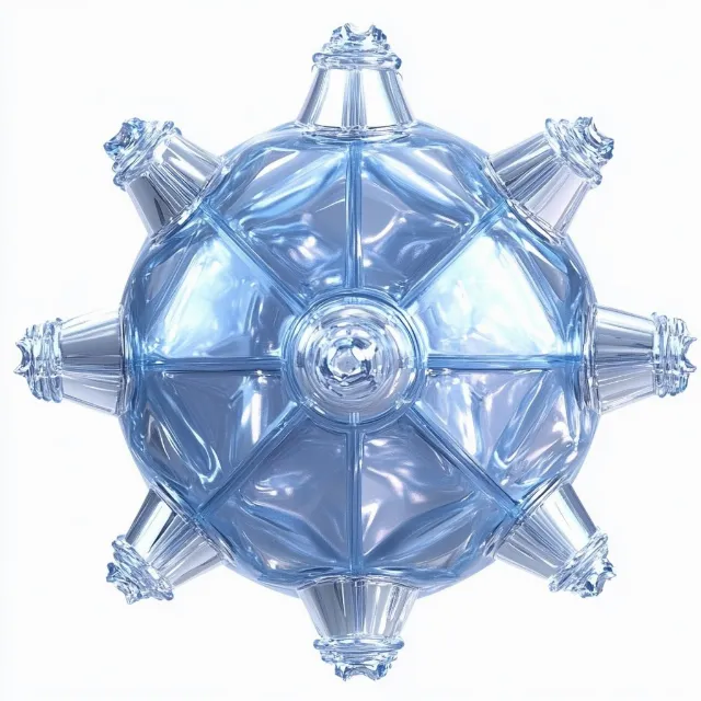 Blue, Glass, Silver, Plastic, Crystal, Holiday Ornament, Sphere, Ornament, Science