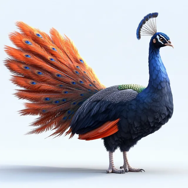 Bird, Peafowl, Landfowl, Phasianidae, Beak, Wing, Feather, Tail, Natural material, Animation, Claw