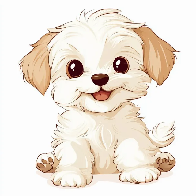 Dog, Puppy, White, Vertebrate, Carnivores, Facial expression, Snout, Clip art, Toy dog, Canidae, Graphics, Animation, Animated cartoon, Puppy love, Whiskers