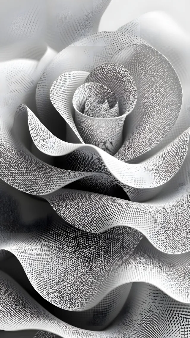 White, Monochrome photography, Petal, Garden roses, Black and white, Monochrome, Grey, Rose family, Silver, Cut flowers, Rose, Design, Spiral, Floribunda, Still life photography, Graphics, Floral design, Floristry, Hybrid tea rose