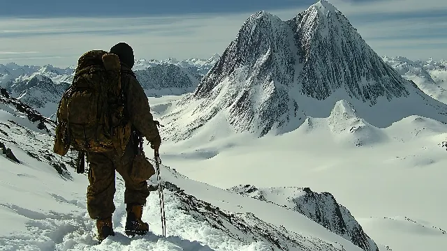 Mountainous landforms, Mountain, Snow, Winter, Adventure, Glacial landform, Mountaineer, Backpack, Mountain range, Summit, Ice cap, Recreation, Freezing, geological phenomenon, Ridge, Glacier, Mountaineering, Hiking, Alps, Nunatak