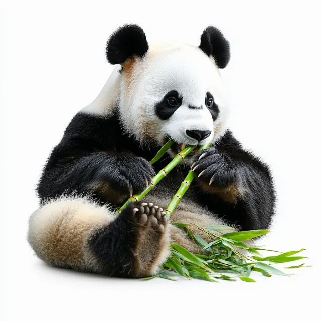 Giant panda, Twig, Snout, Terrestrial animal, Toy, Bamboo, Bear, Clip art