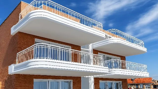 Balcony, Composite material, Baluster, Handrail, Building material, Design, Wood stain, Fence, Porch