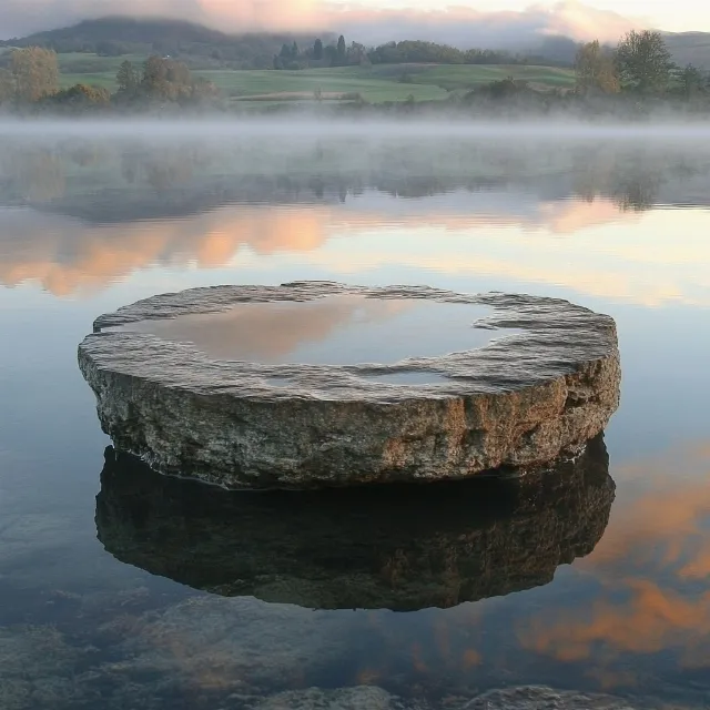 Water, Natural landscape, Rock, Reflection, atmospheric phenomenon, Lake, Reservoir, Loch, Tarn, Lake District, Mist, Wetland, Balance, Lacustrine plain, Pond, Haze