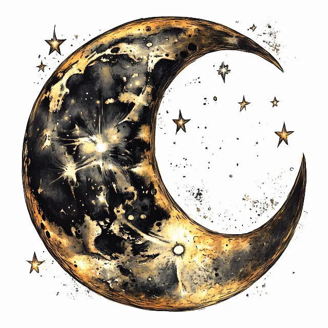 Moon, Astronomical object, Crescent, Symbol, Astronomy, Celestial event, Graphics, Star, Moonlight, Sphere