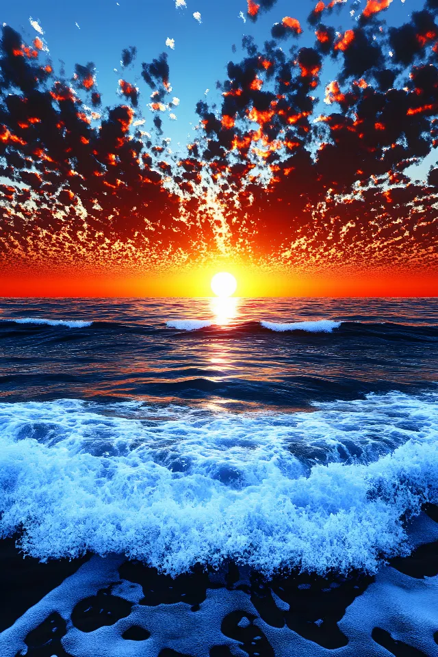 Water, Afterglow, Sunset, Sun, Horizon, Orange, Dusk, Sunrise, Fluid, Sea, Red sky at morning, Cloud, Astronomical object, Liquid, Ocean, Evening, Wave, Sunlight, Morning, Wind wave