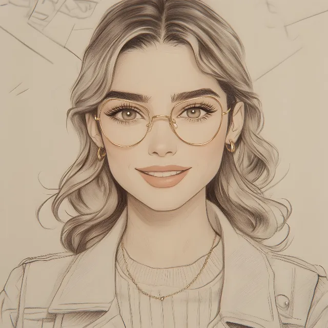 Eyebrow, Eyewear, Eyelash, Drawing, Fashion illustration, Illustration, Long hair, Portrait, Line art, Sketch, Self-portrait, No expression, Graphics, Lipstick