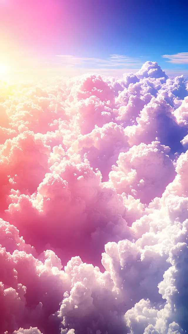 Blue, Cloud, Daytime, Cumulus, Pink, Meteorological phenomenon, Purple, Wind