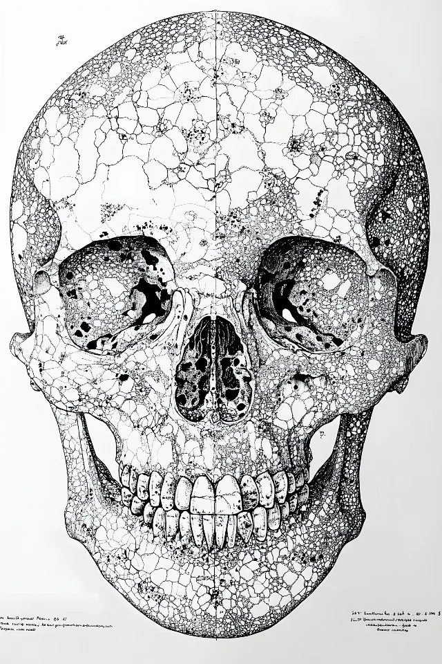 White, Bone, Skull, Drawing, Sketch, Line art