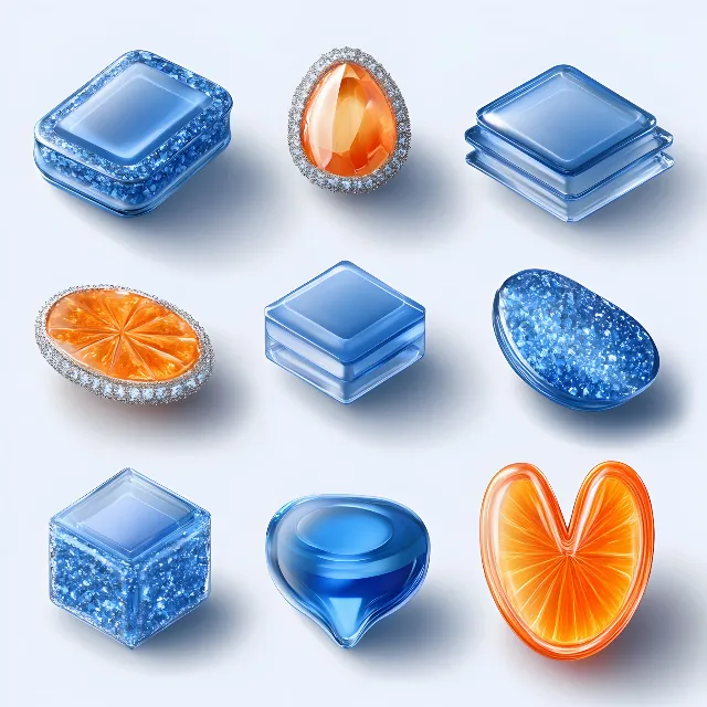 Blue, Orange, Crystal, Gemstone, Natural material, Mineral