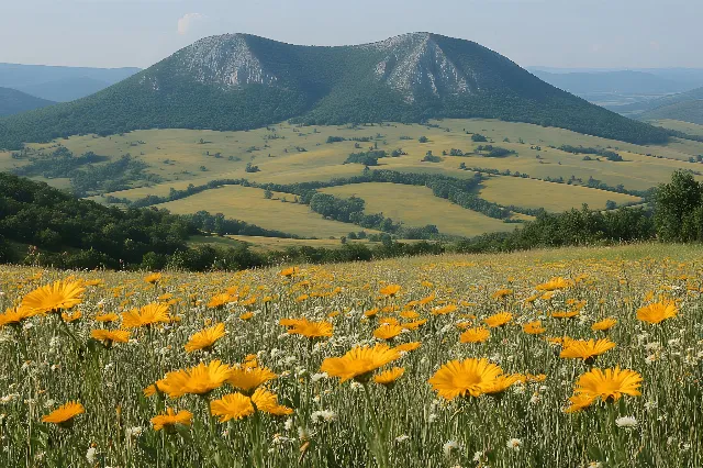 Mountainous landforms, Mountain, Green, Hill, Natural landscape, Highland, Grassland, Ecoregion, Mountain range, Plant community, Prairie, Meadow, Field, Ridge, Valley, Fell, Hill station, Wildflower, Plateau, Pasture