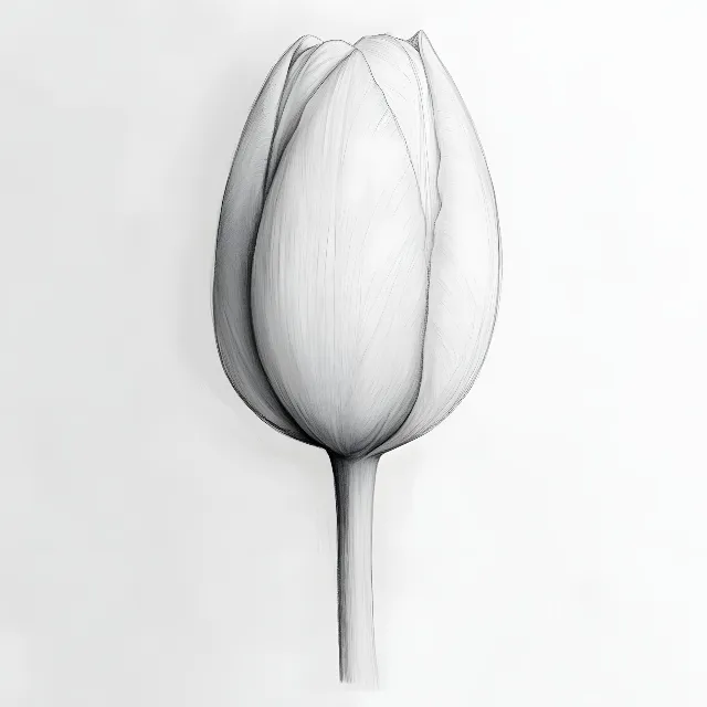 White, Petal, Pedicel, Flowering plant, Drawing, Tulip, Plant stem, Cut flowers, Bud, Sketch, Line art, Lilies