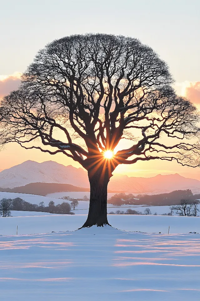 Branch, Nature, Dusk, atmospheric phenomenon, Beauty, Sunset, Afterglow, Twig, Sunrise, Winter, Orange, Trunk, Evening, Sunlight, Morning, Woody plant, Backlighting, Freezing, Dawn, Snow