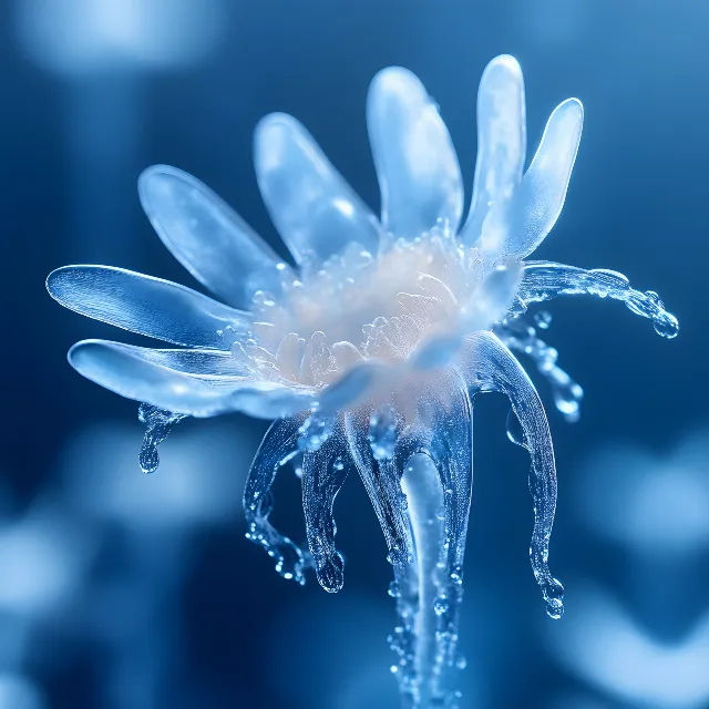 Blue, Petal, Moisture, Dew, Close-up, Liquid, Drop, Macro photography, Pollen