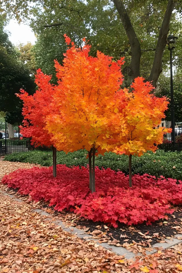 Leaf, Red, Branch, Orange, Woody plant, Trunk, Autumn, Twig, Maple, Sugar maple