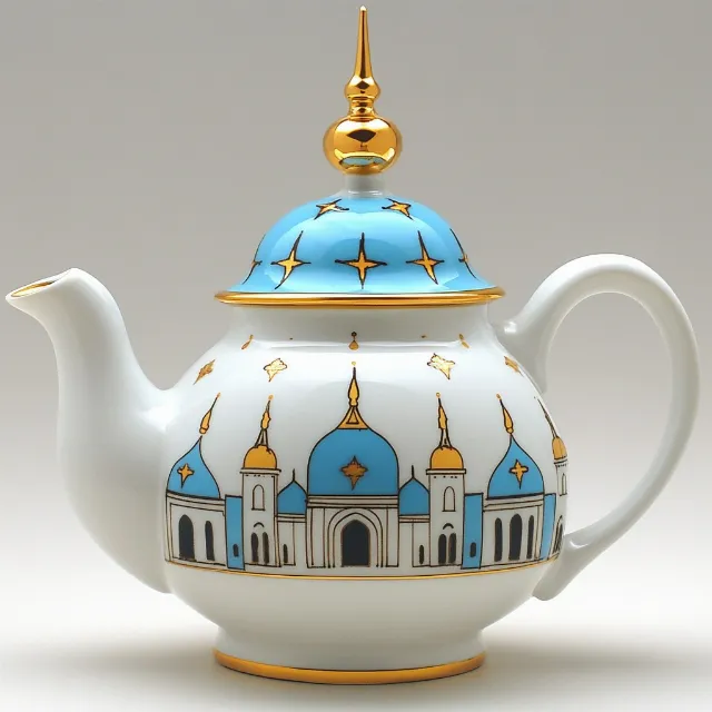 Teapot, Porcelain, Lid, Serveware, Dome, Dishware, Design, Kettle, Pottery, Mosque, Ceramic