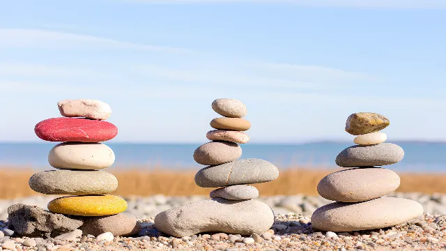 Sky, Cloud, Natural landscape, Wood, Grass, People in nature, Landscape, Natural material, Horizon, Pebble, Balance, Sand, Rock, Environmental art, Still life photography