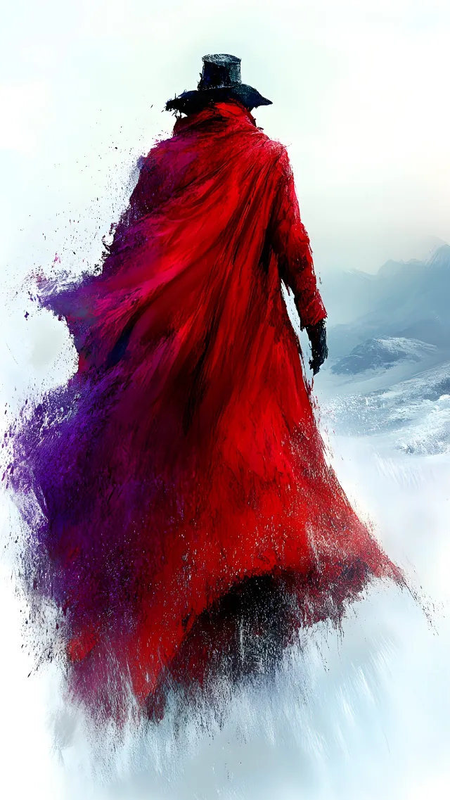 Red, Fictional character, Costume, Costume design, Cloak, Animation, CG artwork, Fedora, Cape, Fashion illustration, Fiction