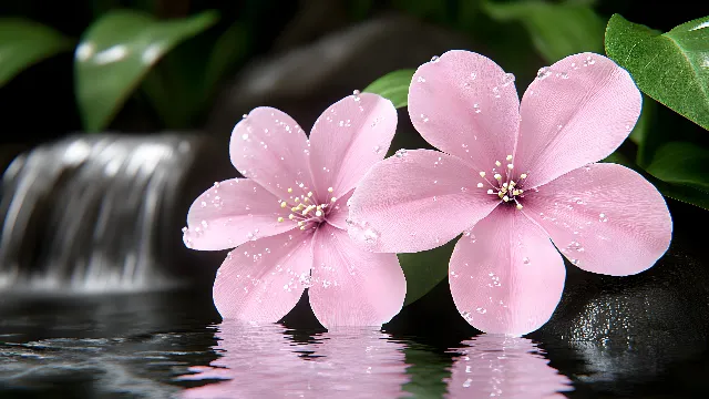 Water, Flower, Plant, Liquid, Petal, Botany, Terrestrial plant, Organism, Natural landscape, Lake, Pink, Aquatic plant, Magenta, Flowering plant, Sacred lotus, Blossom, water lily, Lotus, Reflection, Art