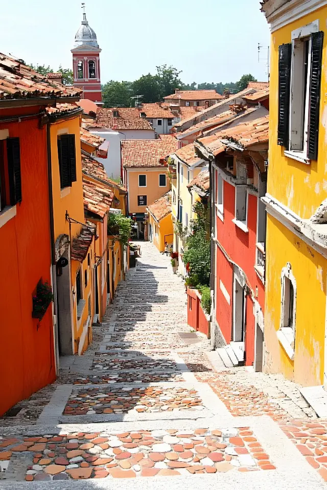 Town, Neighbourhood, House, Architecture, Street, Residential area, Human settlement, Home, Urban design, Alley, Cobblestone