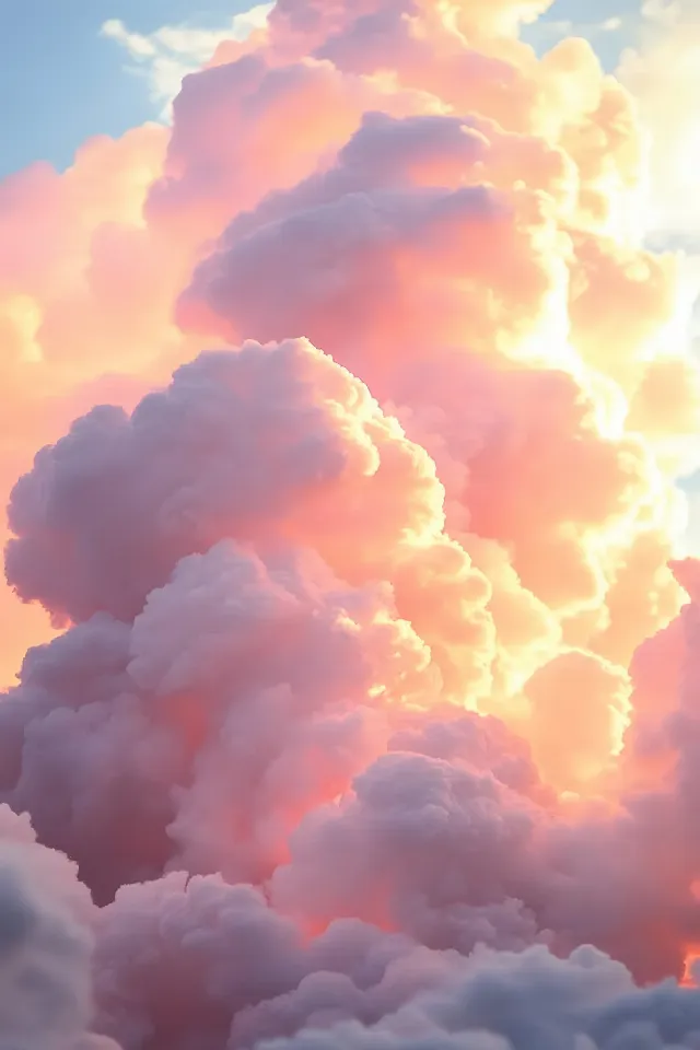 Blue, Cloud, Cumulus, Orange, Pink, Meteorological phenomenon, Evening, Dusk