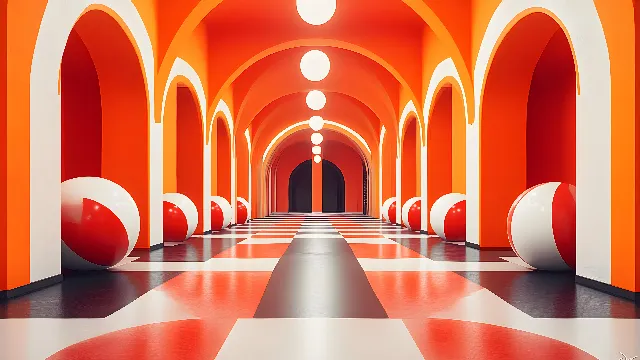 Red, Orange, Symmetry, Graphics, Graphic design