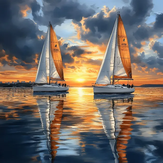 Boat, Watercraft, Sailboat, Sail, Mast, Sailing, Sailing, Sunset, Sea, Ocean, Dusk, Sunrise, Boats and boating--Equipment and supplies, Afterglow, Naval architecture, Ship, Boating, Windsport, Evening, Red sky at morning