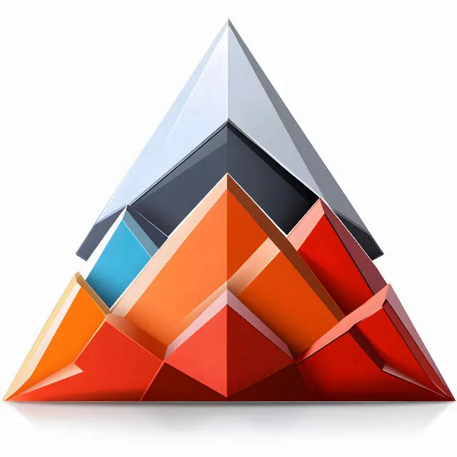 Triangle, Orange, Pyramid, Graphics, Graphic design, Symmetry, Design, Symbol, Clip art, Cone