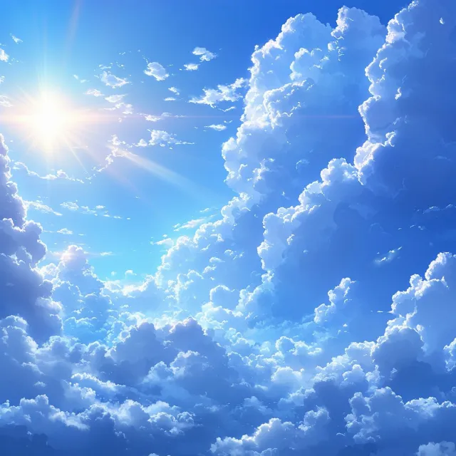 Cloud, Sky, Blue, Daytime, Cumulus, Meteorological phenomenon, Sunlight, Sun