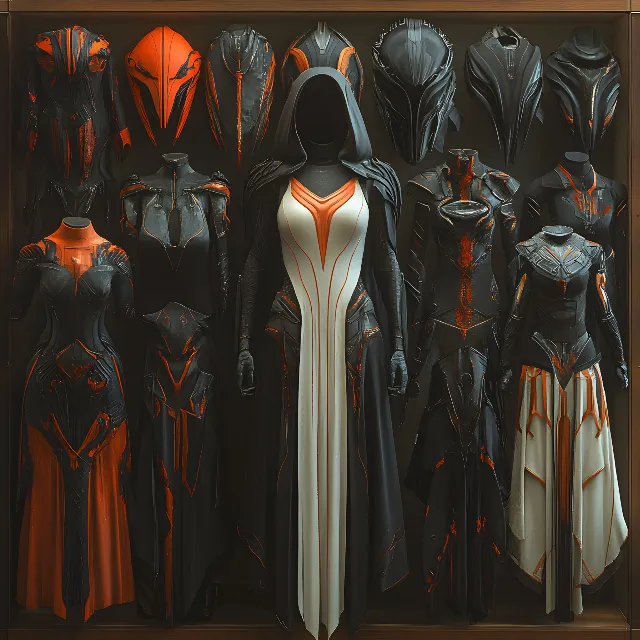 Fictional character, CG artwork, Costume, Armour, Animation, Costume design, Cloak, Cape, Haute couture