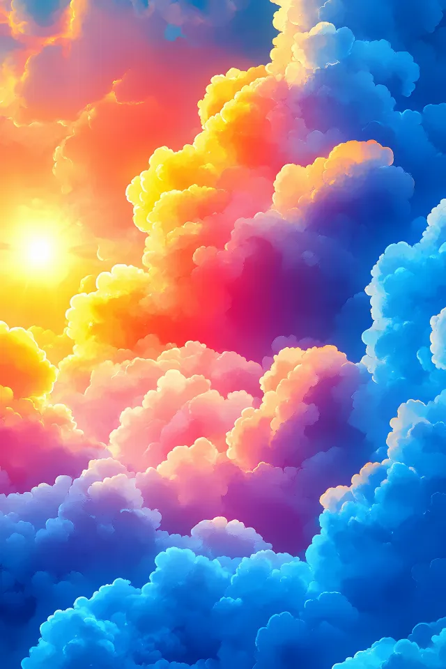 Blue, Cloud, Orange, Pink, Meteorological phenomenon, Cumulus, Graphics