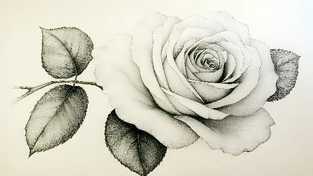 White, Garden roses, Petal, Rose family, Black and white, Rose, Hybrid tea rose, Floribunda, Design, Still life photography, Sketch, Graphics, Cut flowers, Still life