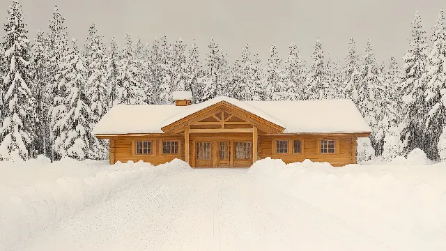 Wood, House, Snow, Winter, Cottage, Home, Roof, Freezing, Log cabin, Slope, Larch, Hut, Ice cap, Siding, Evergreen, Garden buildings, Conifers, Ski resort, Sugar shack, Pine