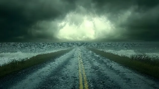 Cloud, atmospheric phenomenon, Horizon, Storm, Wind, Cumulus, Meteorological phenomenon, Highway, Controlled-access highway, Evening, Thunderstorm